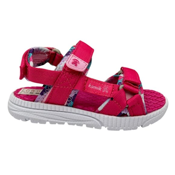 Kamik Toddler Girls Adjustable Strappy Sandals Size 7 Pink Lightweight & Comfy - Picture 2 of 14